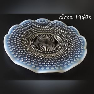 11" 1940s "Moonstone" Opalescent Ruffled Plates 6 Available Sold Separately